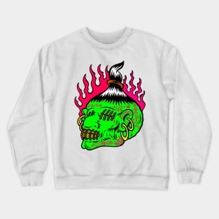 Tsantsa - Shrunken Head by Joe Tamponi Crewneck Sweatshirt